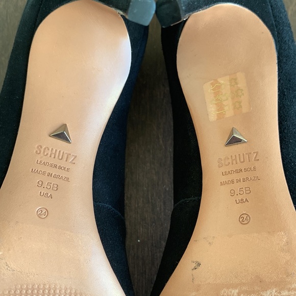 SCHUTZ Black Suede Analira Pointed Toe Pump Heels 9.5US - Picture 8 of 10